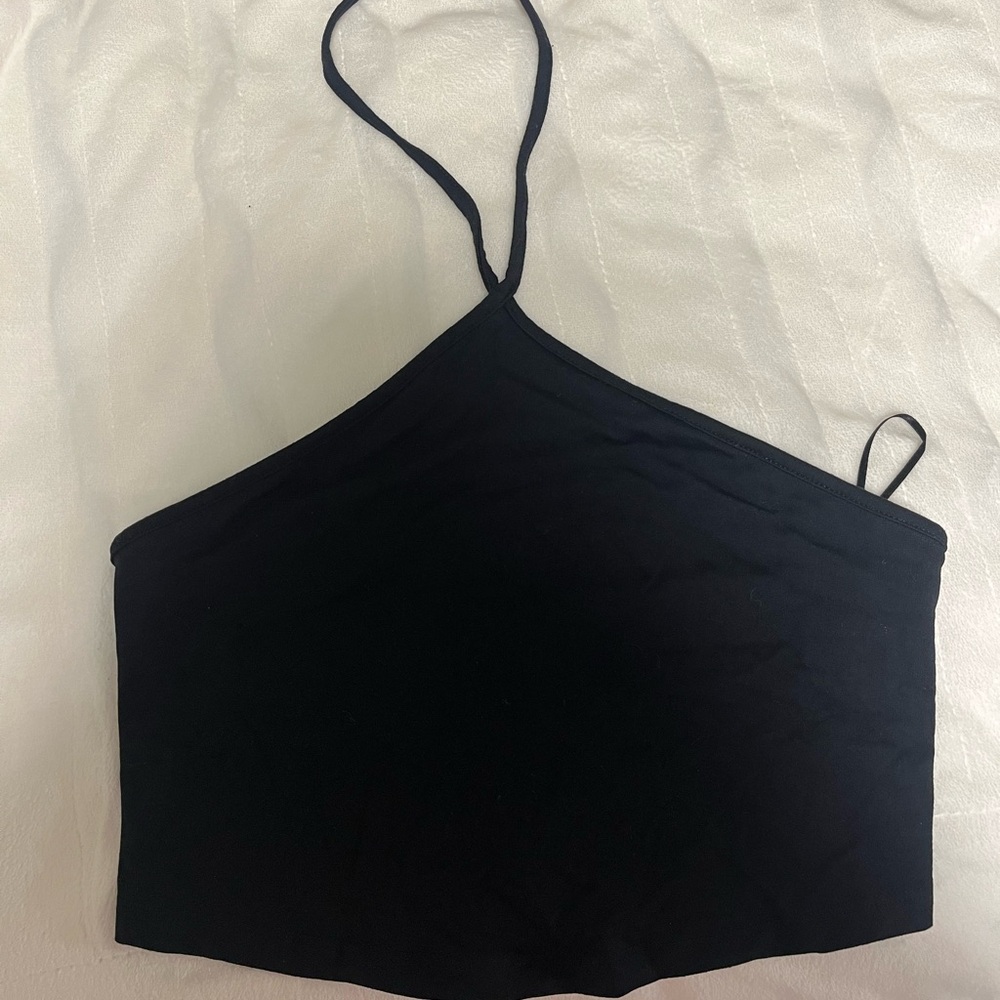 Black strap (tie around neck) Top